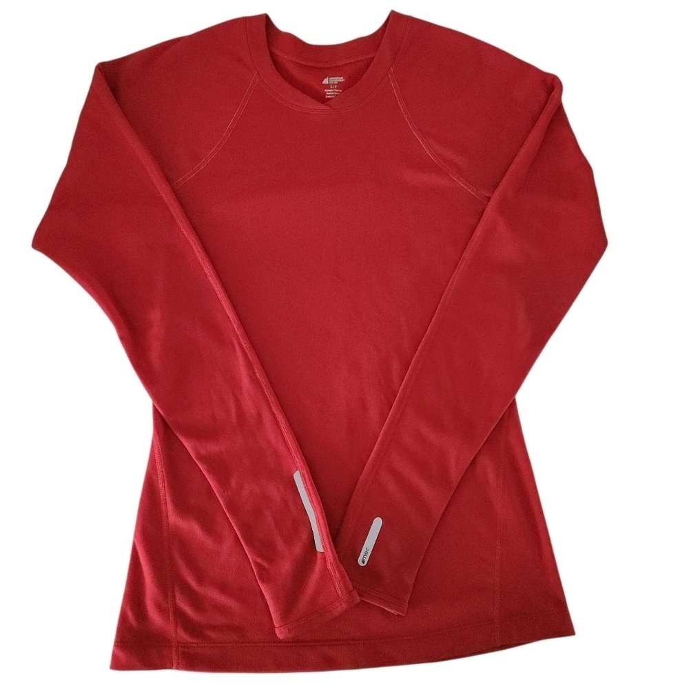 MEC Red Performance base layer Thumbhole Athletic Top size s